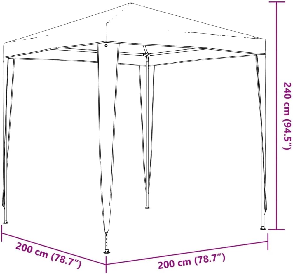 vidaXL vidaXL Party Tent, Outdoor Canopy Tent with Roof, Patio Gazebo with Steel Frame, Marquee Shelter Sunshade for Garden Beach Backyard, White