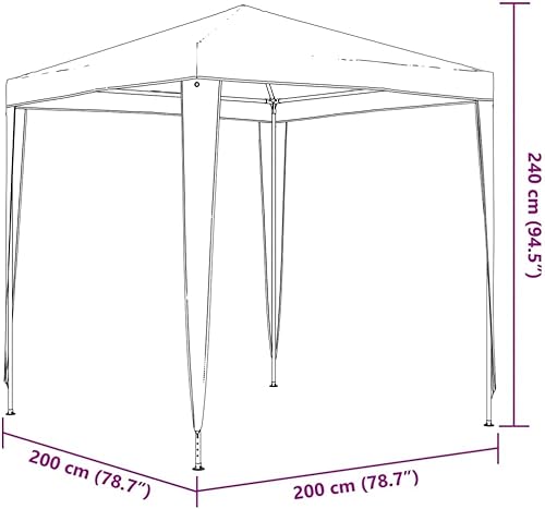Miniatura 3 de vidaXL - Tienda de campaña blanca para exteriores, toldo UV y resistente al agua, marco de hierro resistente, fácil de montar, 6.6 x 6.6 x 7.9 pies,