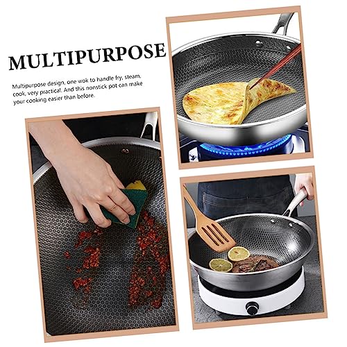 Wok de acero inoxidable 12 pulgadas con superficie antiadherente miniatura 6