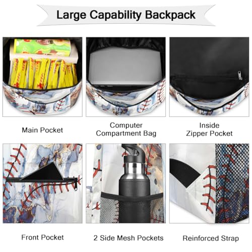 Sac à dos imprimé marbre grand format mixte pour école et voyage - 3