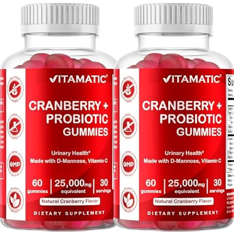 Vitamatic Vegan Cranberry Gummies, Supports Urinary Tract Function Cover