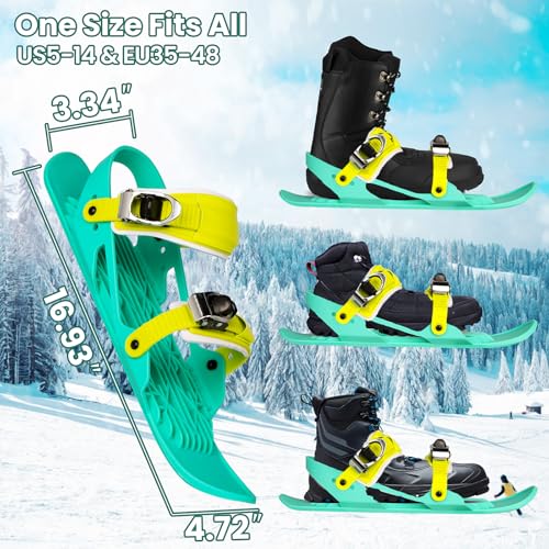 image for UPBUD Mini Short Ski Skates for Snow, 2025 Upgraded Skis for Winter Sh