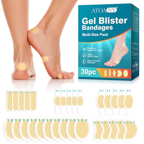 Hydrokolloid-Gel-Blister-Bandagen für Füße, unsichtbare Blasenpflaster für Fersen, Zehen und Finger, wasserabweisende Blasenbinden für Reisen und Alltag, 30 Stück