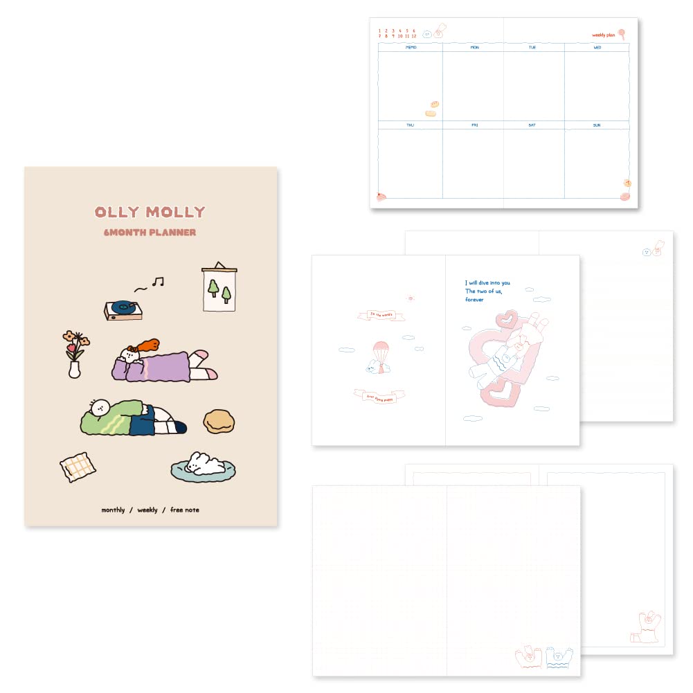 Monolike B6 Olly Molly Diary 6 Month Planner, Afternoon - Academic Planner, Weekly & Monthly Planner, Scheduler — image 1