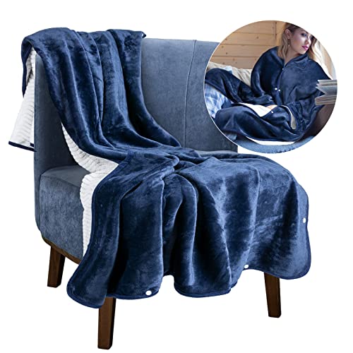 forestfish Coperta indossabile in pile, comoda coperta a poncho con