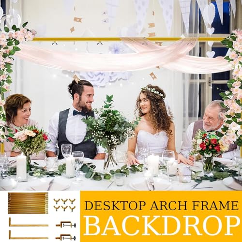 Support de tige de table doré réglable avec pinces pour décorations
