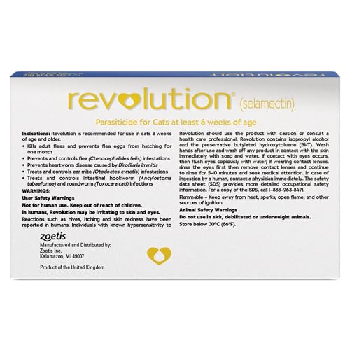 Revolution (selamectin) Topical Solution for Cats, 5.1-15 lbs (Blue), 1 Tube - Thumbnail 2