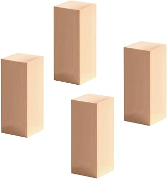 4 Pack Basswood Carving Blocks,2 x 2X 4inch Unfinished Wood for Carving, Smooth Surface Whittling Wood Blocks for Crafts, DIY Woodworking, and Hand Carving Projects for Beginners and Professionals