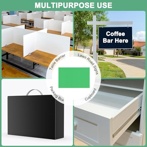 Image of M METERXITY 2-Pack Corrugated Plastic Sheets, 12 Inch x 16 Inch Waterproof Blank Corrugated Poster Board Yard Signs for Garage Sale /Office /Classroom /Party /Lawn Sign Road [3mm Thick, Green]