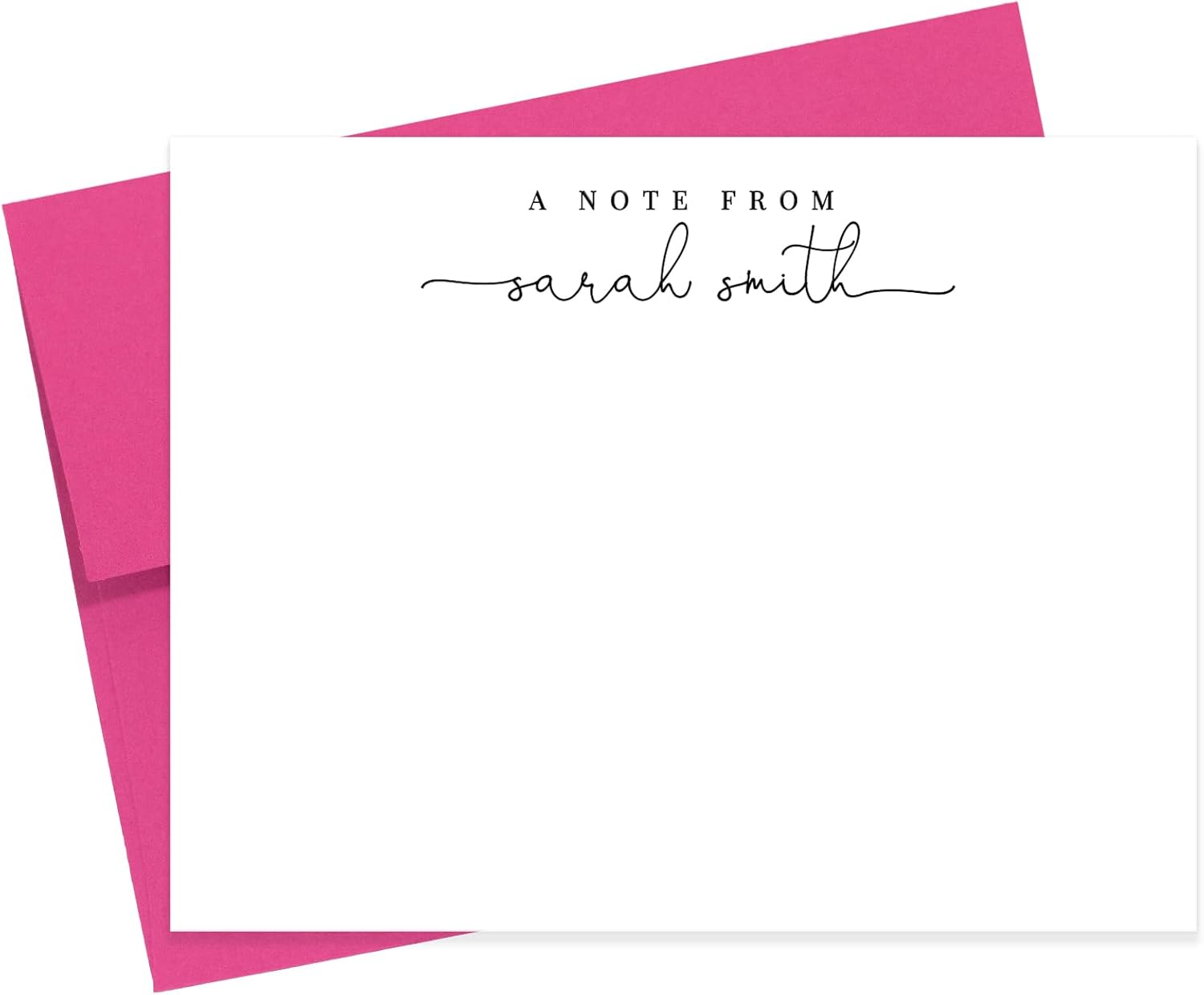 Personalized Stationary Note for Women Men, A Note from Script Custom Stationery Set, Handmade Flat Note Cards and Envelopes