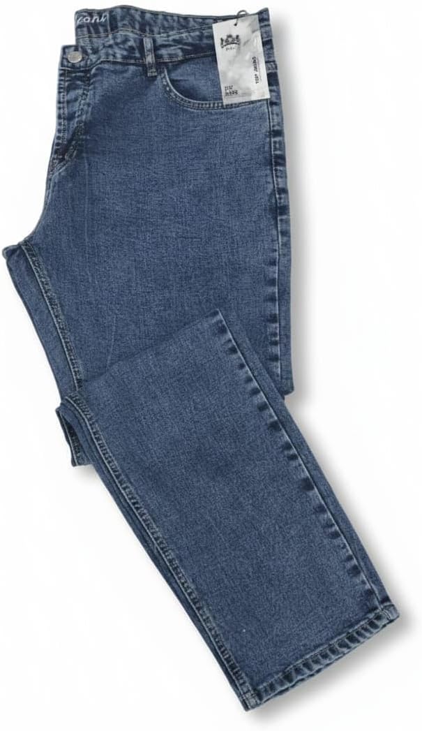 Men's Slim Fit Jeans, Medium Blue Wash, Denim, Classic Five-Pocket Style-21000