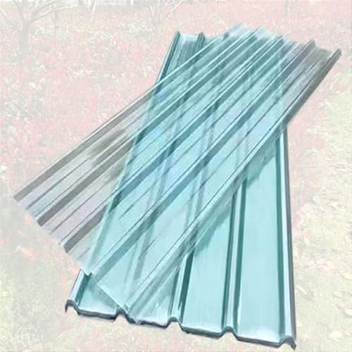Mute Daylighting Plate For Tool Room/Gardening Shed/Utility Room, 1 1.2 1.3 1.4 1.5 M Fiberglass Roofing Panels, Weather Protection Sunlight Roofing Sheet(4 PCS,L W 1.4 x 0.9m/4.6 x 3 ft)