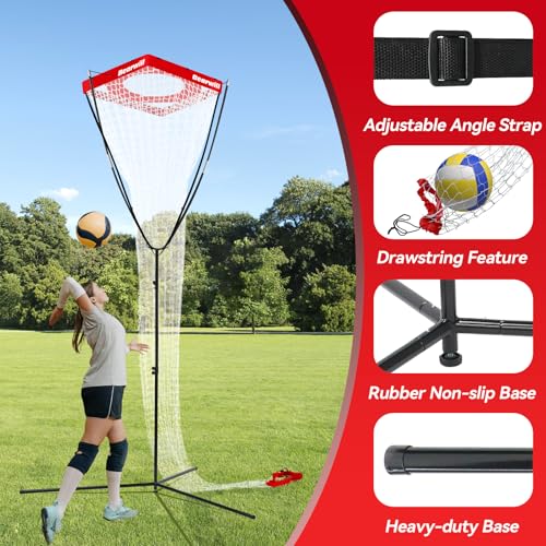 Bearwill Volleyball Setter Trainer Net, Volleyball Training Equipment Adjustable Angle Height 8-13 FT Setter Net, Indoor Outdoor Volleyball Practice Net System for Serving, Spiking and Setting - Image 5