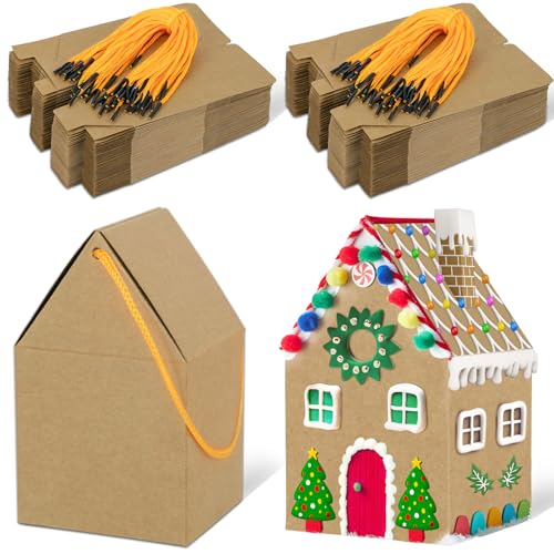 80UncleKimby 50Pcs Christmas Crafts Gingerbread House Kit
