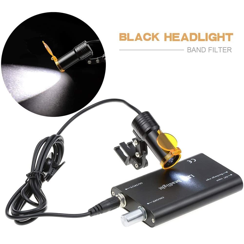 Lente d'ingrandimento binoculare per occhiali da dentista Luce da 5 W con clip, per lente d'ingrandimento dentale Lente d'ingrandimento dentale per laboratorio odontotecnico