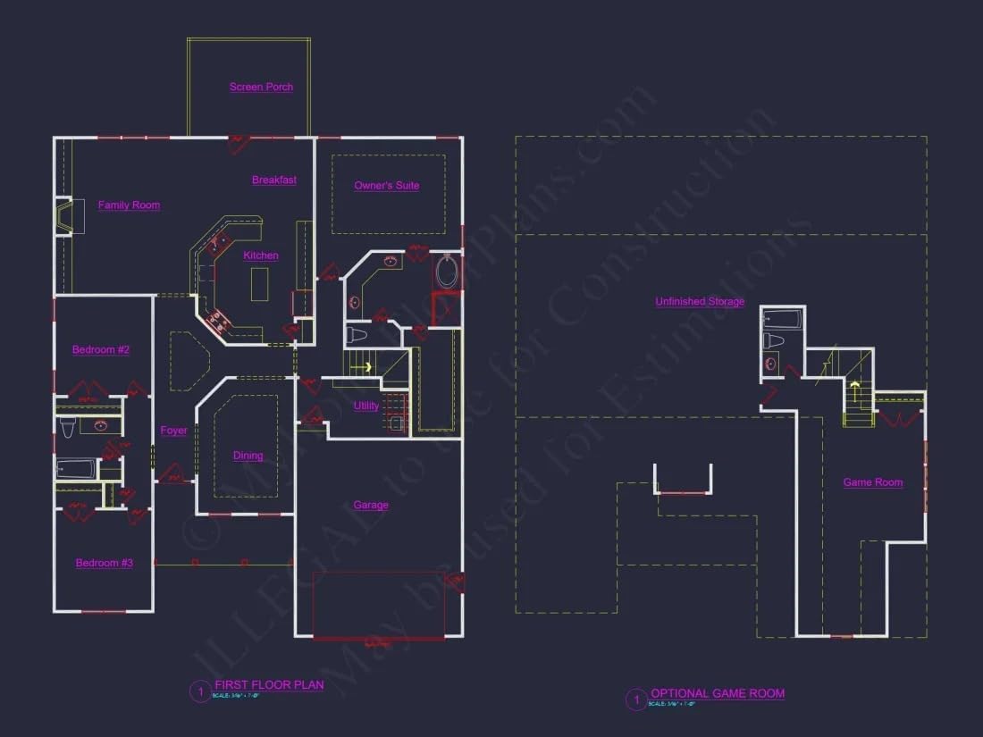 11-1505 House Plan -Traditional Colonial Home Plan - 3-Bed, 2.5-Bath, 2,450 SF