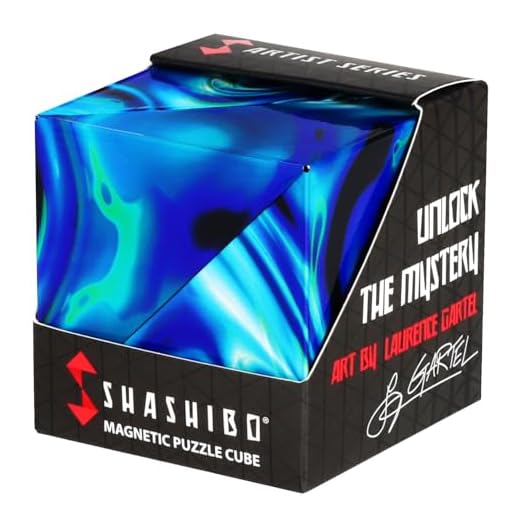 Shashibo Formwechsel-Box – Preisgekrönter, patentierter Zappelwürfel mit 36 Seltenerdmagneten – lässt Sich in über 70 Formen verwandeln (Mystic Ocean)
