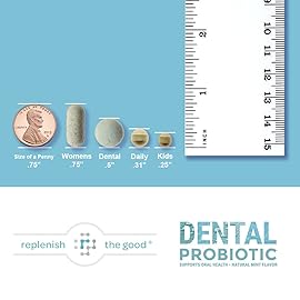 Replenish the Good Dental Probiotic, 30 Sugar Free Chewable Tablets, Mint Flavor - Vegan Supplements w/BLIS K12 & M18 - Boosts Oral Health - Fights Bad Breath (Halitosis), Tooth Decay, Strep Throat