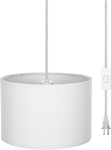 Miniatura 6 de Lámpara colgante de 15 pies con interruptor, luces colgantes blancas con cable enchufable, lámpara colgante con control remoto, lámpara colgante