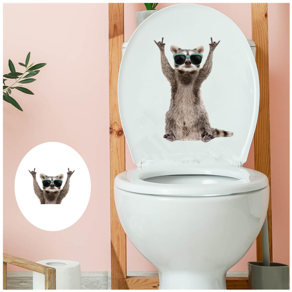 Wanfoou Toilet Lid Sticker, Toilet Lid Sticker, PVC Waterproof Lid Sticker, Toilet Sticker, Funny DIY Bathroom Wall Sticker Toilet Sticker, Set of 2 - Image 2