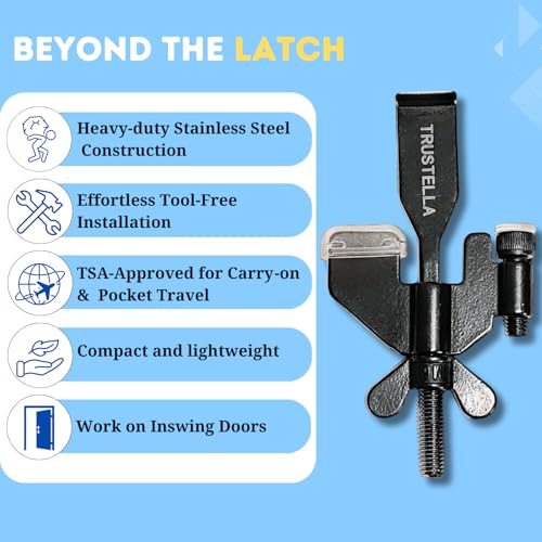 image for Original Trustella Heavy-Duty Portable Door Lock - Stainless Steel Sec