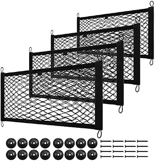 MAGIIN 4 Pcs Trunk Storage Bag, Double Layer Elastic Storage Net, Campervan Storage Storage Net Car Storage Mesh Car Storage Net Bag For Car Caravan Motorhome Boat SUV Truck Bed or Trunk-23.6*9.8inch