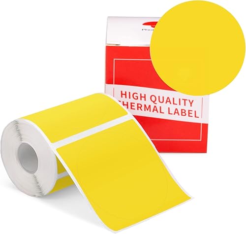 Phomemo Etiquetas circulares para etiquetadora M110M110SM120M200M220, etiqueta térmica redonda de 1.96 x 1.96 pulgadas para etiquetas de código de