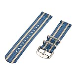 Clockwork Synergy - 22mm 2 Piece Classic NATO Ss Nylon Light Blue/Sand Replacement Watch Strap Band