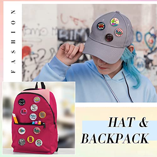 image for Kigeli 50 Pcs 80's Buttons Pins 1 Inch/ 25 mm Retro Punk Button Pin Sl