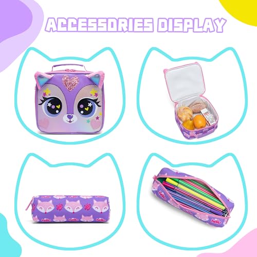 Meetbelify 3 in 1 Backpack Set for Girls - Ages 8-10 with Lunch Box & Pencil Case4