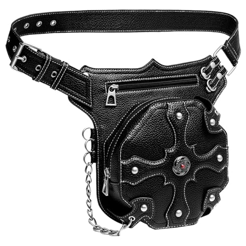 Raxove Steampunk-Taschen für Damen,Gothic Gürteltasche Bauchtasche | Vintage Motorradtasche Umhängetasche für Damen und Mädchen
