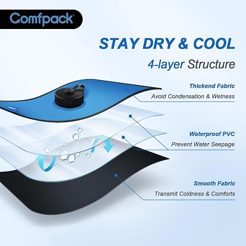 Vista 3 de Pequeña bolsa de hielo recargable para lesiones, bolsa de agua helada de viaje de 11.8 x 7.8 pulgadas con correa para terapia de frío, alivio