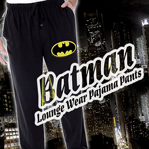 DC Comics Men's Batman Pajama Pants Bat Symbol Loungewear Sleep Pants3
