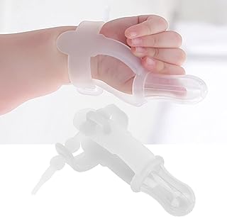 Parada de chupar o polegar, parada ajustável para chupar o polegar, tratamento de sucção de polegar de silicone macio, kit de tratamento de sucção de polegar para bebês (transparente)