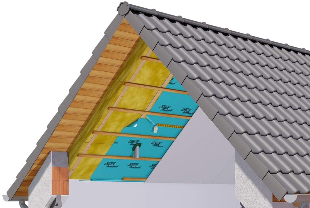Dampfsperre Folie 033 5031, 2 x 12,5 m = 25 m² I Sd-Wert ≥ 100m I 118 g/m² Extrem Robust I Einfache Verarbeitung I Hochwertige regeneratfreie Dachfolie I Zuverlässige Dampfbremsfolie für Dächer