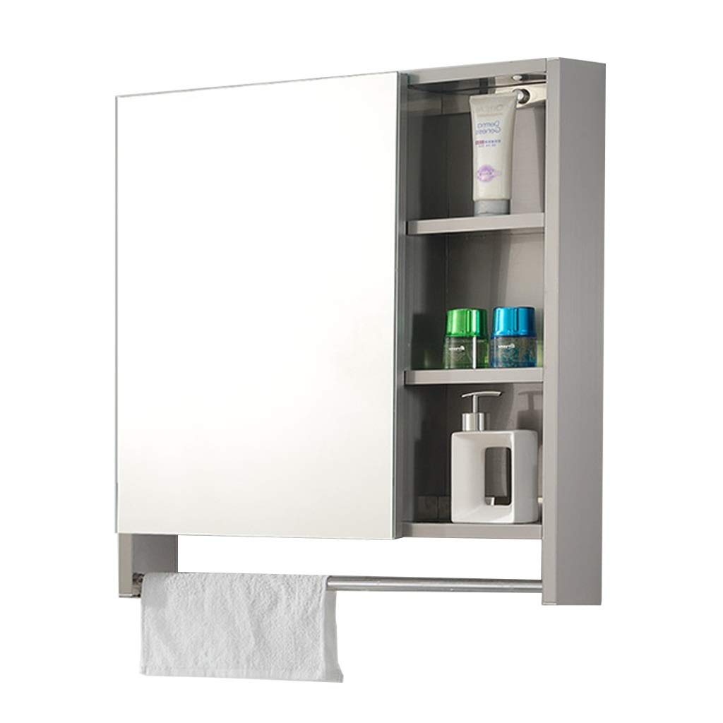 Medicine Cabinet With Mirror Hd Mirror Cabinet Stainless Steel Single Door Rack Bathroom Towel Rack Storage Cabinet Wall Mounted Storage Mirror Color Gray Size 70 13 70cm Amazon Co Uk Kitchen Home
