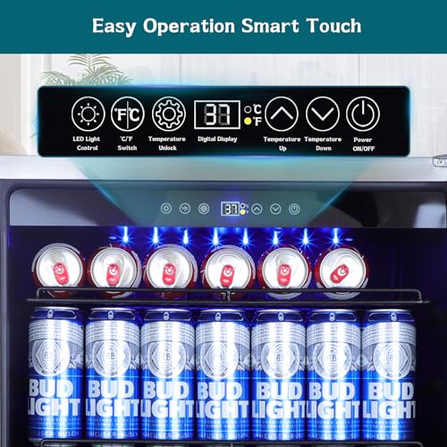 Image of ORYMUSE 24 inch Outdoor Beverage Cooler Fridge - Undercounter Refrigerator, Stainless Steel Seamless Door - Holds 180 Cans, Powerful Cooling Compressor - Patio Kitchen, Commercial Use