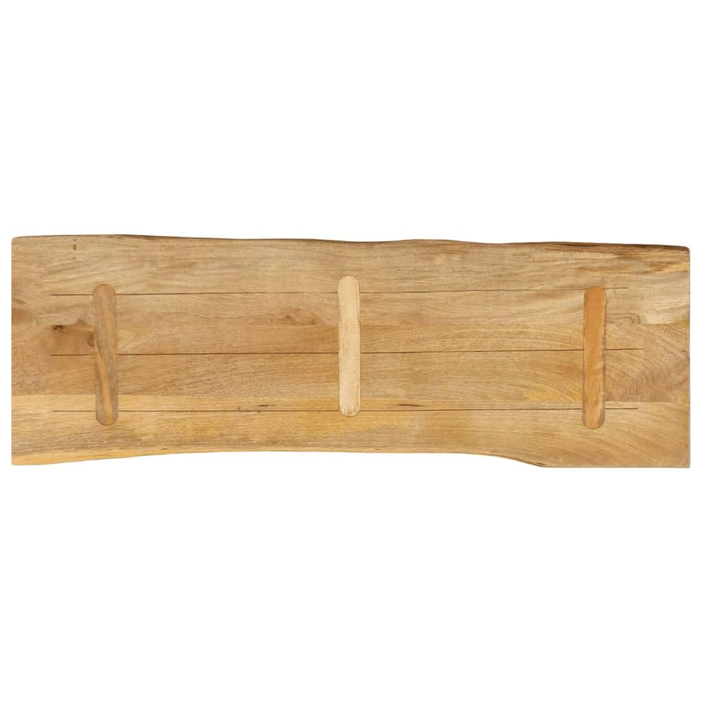 vidaXL Tischplatte, Holztischplatte mit Baumkante, Ersatztischplatte für Couchtisch Beistelltisch Esstisch, Holzplatte, Massivholz Mango