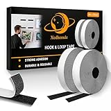 Xcdhemde Scratch Autocollant Double Face, 8m x 20mm, Bande Ruban Scratch, Bande Agrippantes Adhésives Extra Fort, pour Cadres Photo, Moustiquaires, Bricolage, 2 Rouleau   Noir