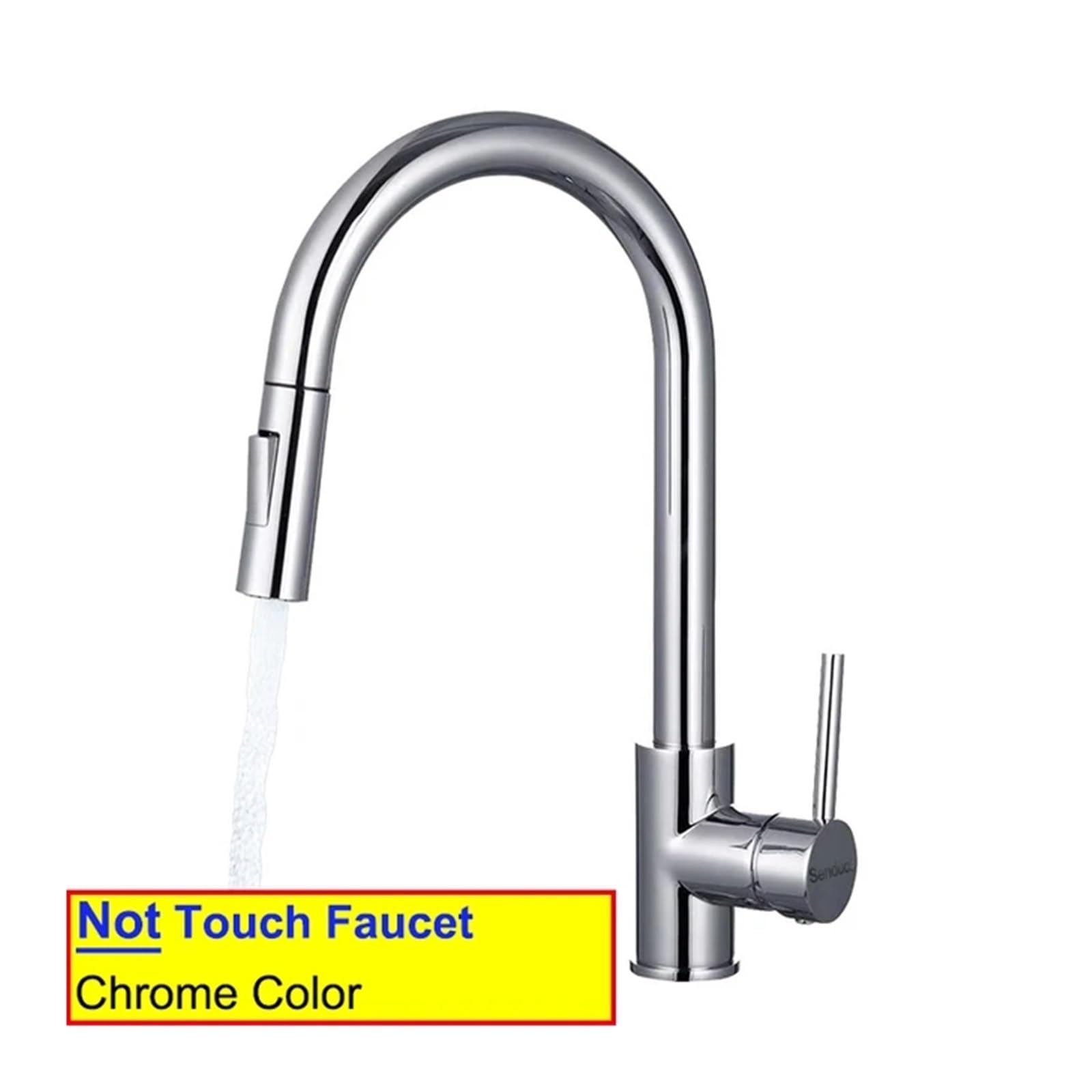 Rubinetto da Cucina Estraibile Touch in Acciaio Inox Opaco, Miscelatore for lavello da Cucina Caldo e Freddo, rubinetti da Cucina Touch(Not Touch-Chrome)