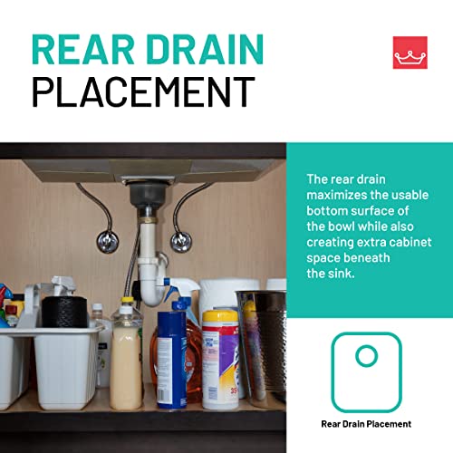 Kindred Bsu1832-9N-Ow Brookmore Undermount Single Bowl Fb Stainless Steel Kitchen Sink, 32.5-In. Lr X 18.13-In. Fb X 9-In. Dp #TOP3