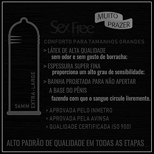 Preservativo Extra Large Lubrificado (56mm) Sex Free