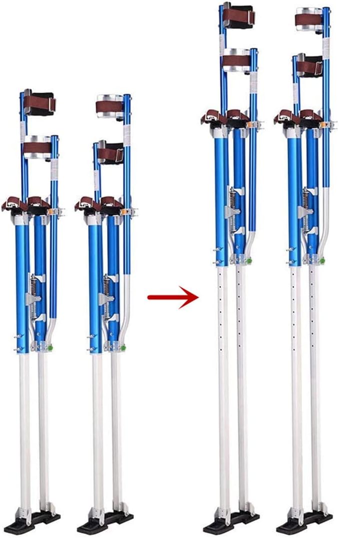 50"- 64" Decorators Stilts Drywall Stilt Adjustable Aluminium Builder Painting Plastering Plasterers Work Stilts for Drywaller, Ceiling Installer, Painter