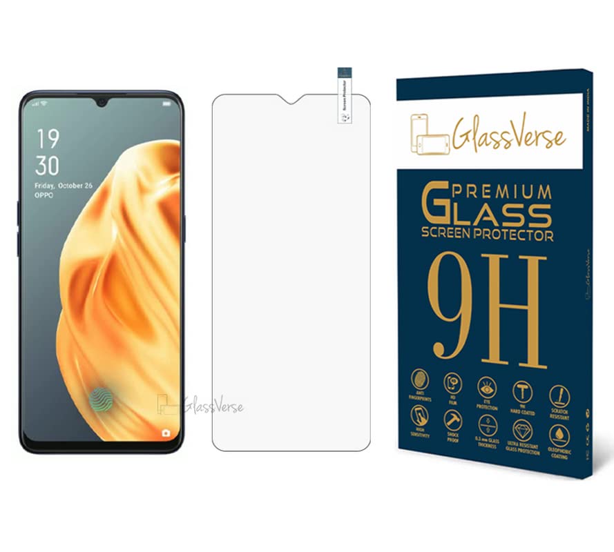 GlassVerse 9H Tempered Glass For Oppo F15 Smartphone(Pack Of 1) With Free Installation Kit Full Screen Coverage If Received Damaged-6.4 Inch