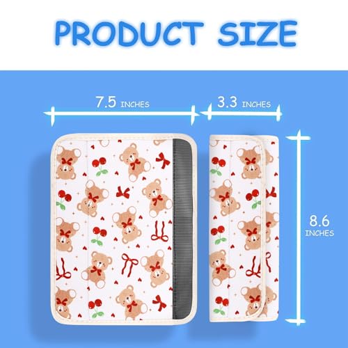 Image of YR Seat Belt Cover for Kids, Soft Comfort Seat Belt Cushion for Children, Cute Cartoon Pattern Car Seat Belt Pads Cover for Girls and Boys, 1 Pack (Cute Bear)
