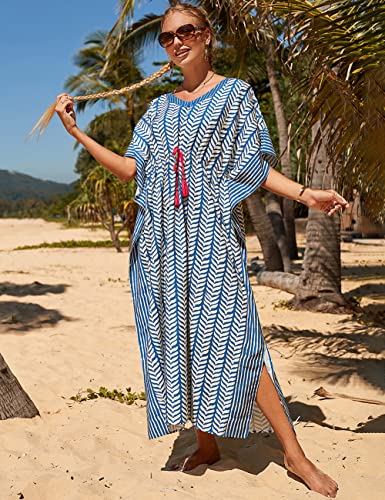 Bsubseach Kaftan Dresses for Women Plus Size Swimsuit Cover Up Long Caftan Dress with Waist Drawstring4