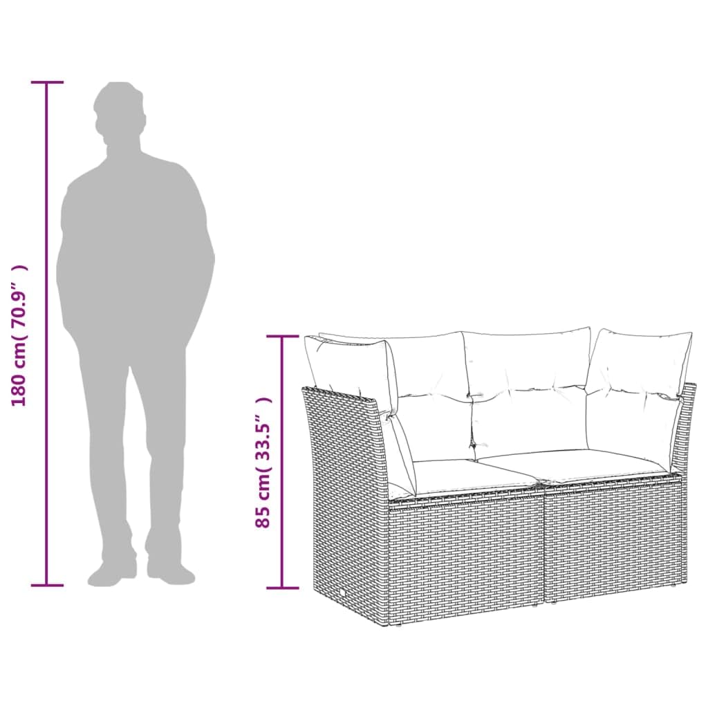 vidaXL Canapé de Jardin avec Coussins 2 Places, Siège avec Housse, Meuble de Terrasse Patio Balcon Extérieur, Beige Résine Tressée