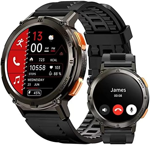KOSPET Smart Watch AMOLED Display 50 Days Ultra-Long Battery Life (Call Receive/Dial) 70 Sports Modes 5ATM/IP69K Waterproof Rugged smartwatches for Android iPhone