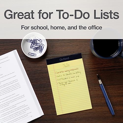 Oxford Legal Pads, 5 x 8 Inch, Narrow Ruled, Yellow Paper, 50 Sheets per Pad, 12-Pack Notepads for Lists, Notes, and Daily Tasks, Compact Size, Double-Sided Writing Pages image 7