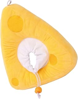 Generic Adjustable Cat Cone Collar -Licking Cat Recovery Cheese Shape Light Cotton for